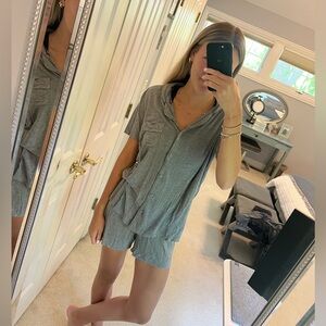 Skims soft lounge sleep set size small heather grey